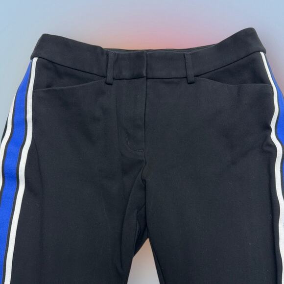 EXPRESS Women’s 4 Black Blue Stripe SKINNY MID RISE Pant - Picture 1 of 4